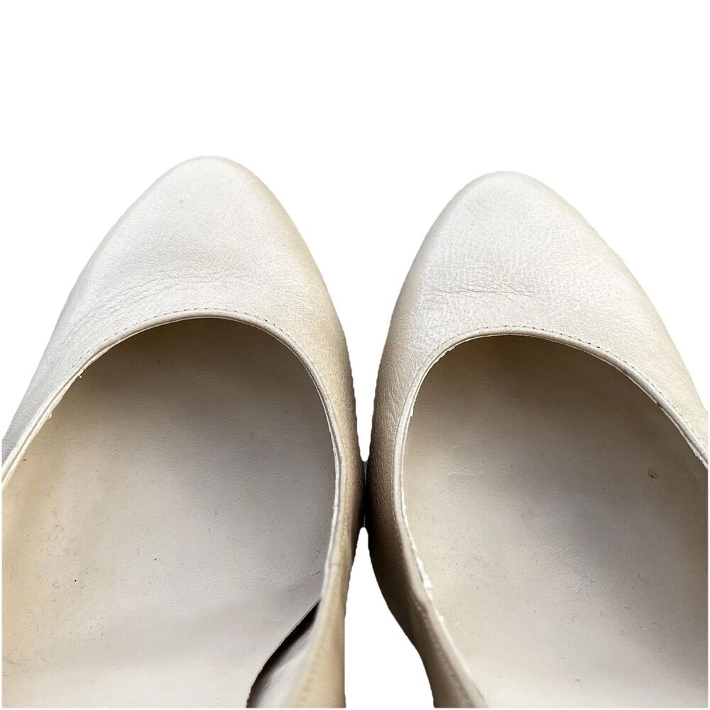 MAX STUDIO MARAIS Elegant Metallic Cream Fine Leather High Heels US Size 10M - Picture 9 of 12